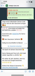 Am Ende erhält der Endkunde noch die freundliche Aufforderung unseren Kunden zu bewerten.
